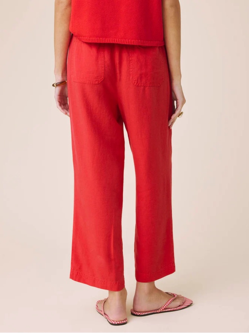 Splendid Red Wide-Leg Drawstring Pants - Picture 5 of 6